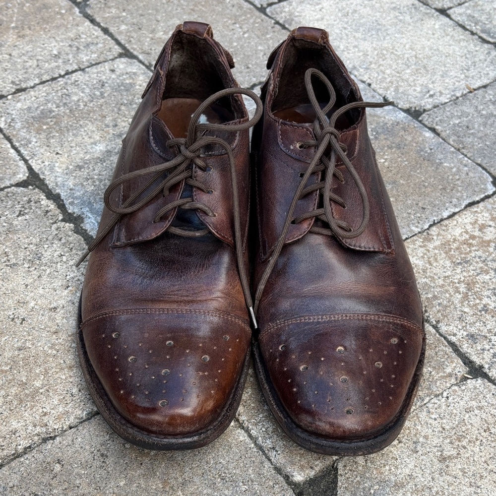 Bedstu Cobbler Series  Brown Leather Men's Shoes Size 10.5